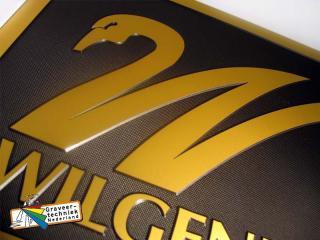 Naambord goudkleurig aluminium